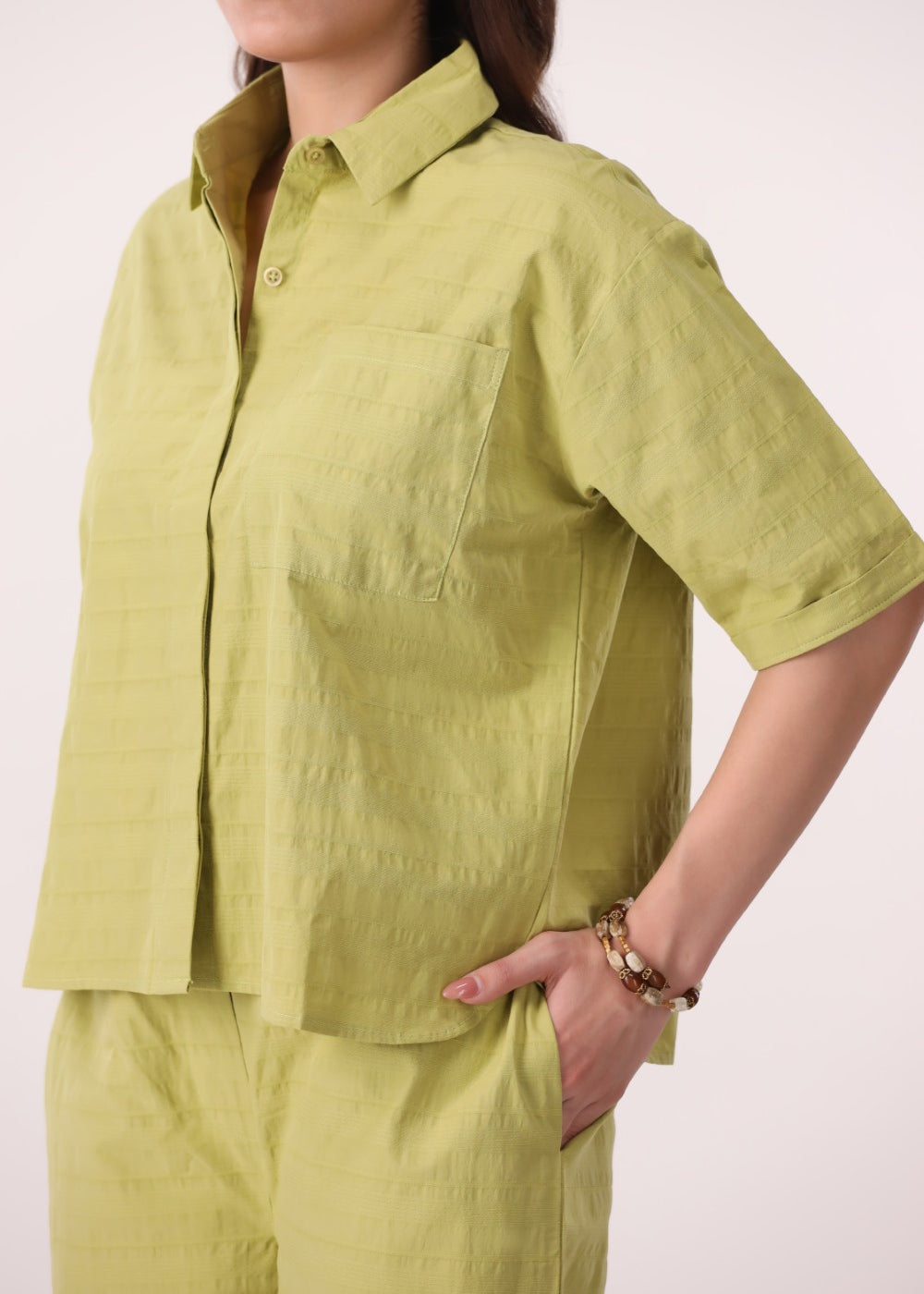 Cotton-Blend Tailored Coord Set TOP | Soft Cotton Fabric for All-Day Comfort