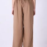 The Bronze Liquid-Satin Wide-Leg Trouser