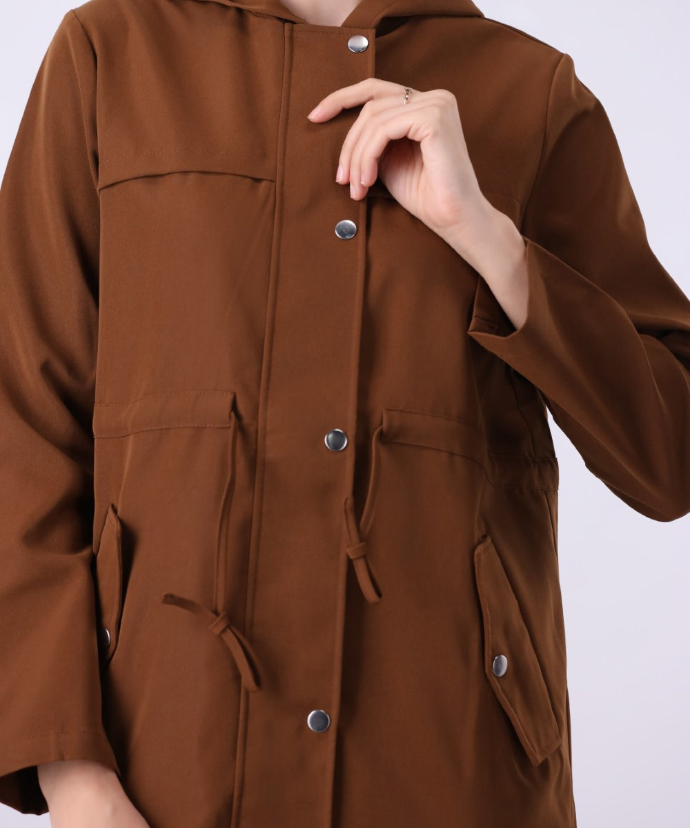 Drawstring Hooded Utility Jacket