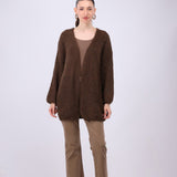 Textured Open Front Cardigan