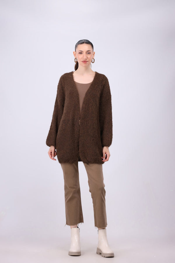 Textured Open Front Cardigan