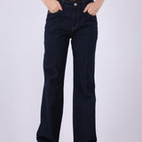 High-Waisted Dark-Wash Flared Jeans