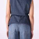 Classic Belted Denim Waistcoat