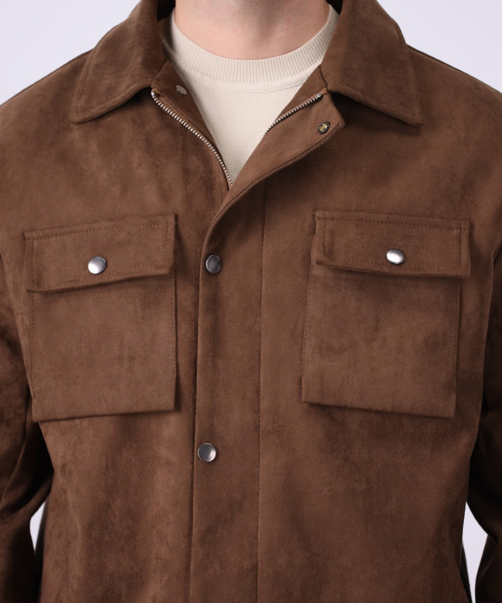 Suedette Zip-front Jacket