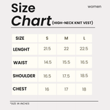 Ribbed High-Neck Knit Vest in Latte
