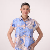 Cap Sleeved Printed Shirt