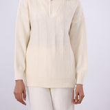 Quarter zip knit sweater