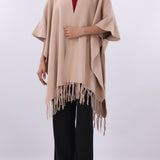 Fringe hem shawl