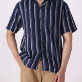 Striped Camp Collar Shirt