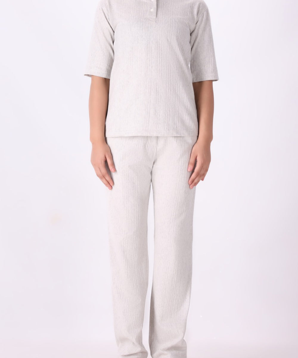 Textured Polo Co-ord Top