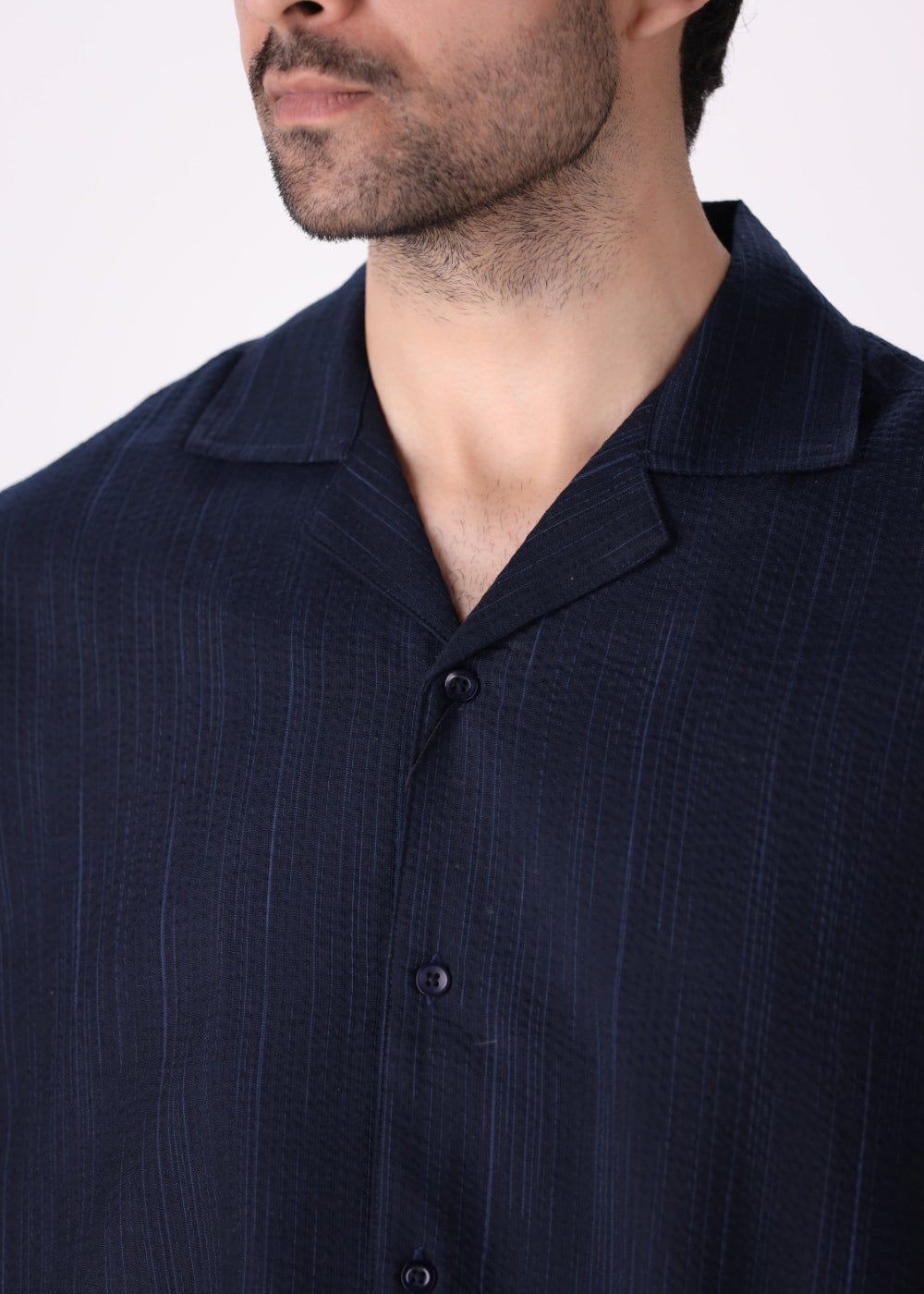 Textured Cuban Collar Shirt