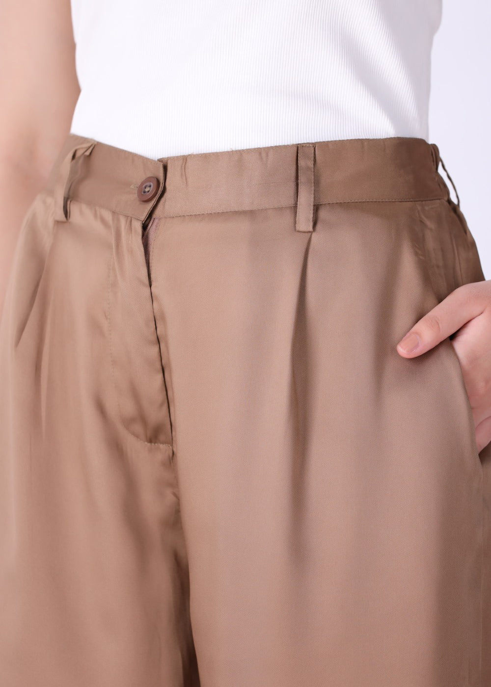 Liquid Satin Wide-Leg Trousers with Fluid Evening Drape