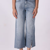 Slit Hem Wide Jeans