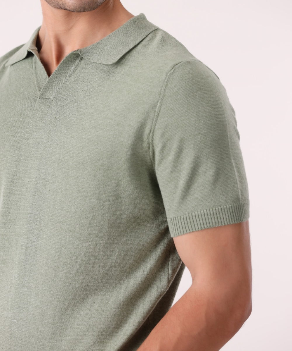 Textured Knit Polo