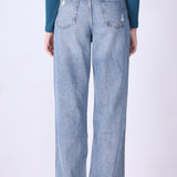 Distressed Straight Jeans