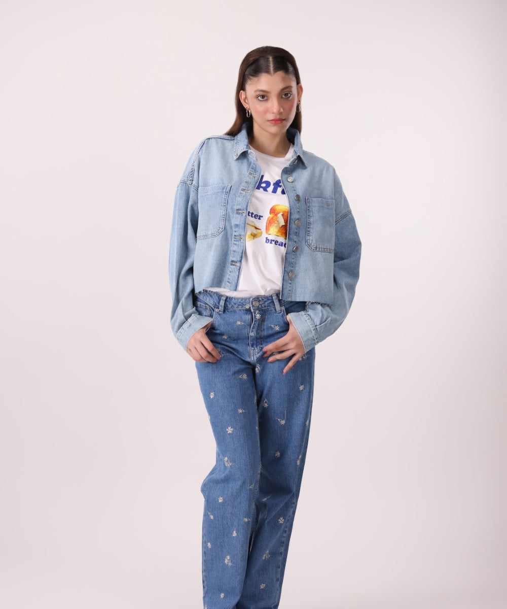 Short Denim Shirt