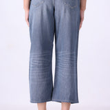 Slit Hem Wide Jeans