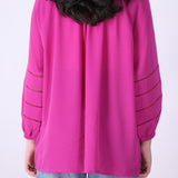 The Fuchsia Ladder-Stitch Blouse