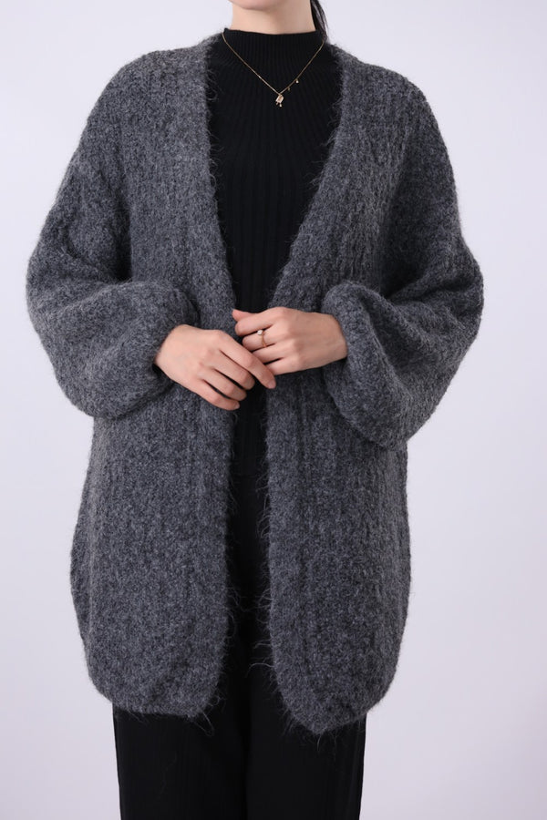 Textured Open Front Cardigan