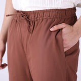 Relaxed Drawstring Linen Trousers