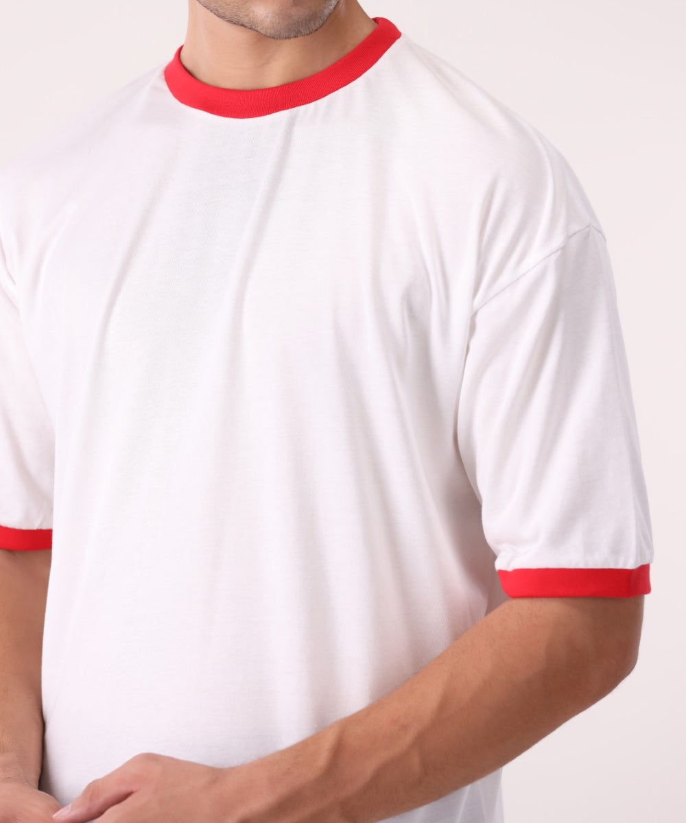 Basic Contrast Rib T-Shirt