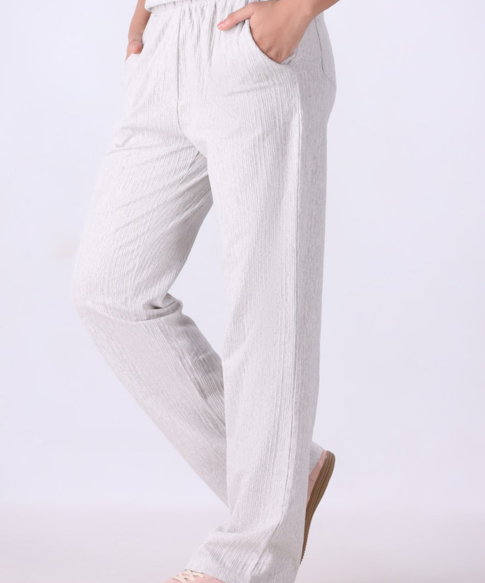 Textured Straight Trousers
