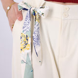 Formal Pants With Scarf Belt Detail