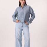 High-Rise Acid Wash Straight-Leg Jeans