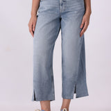 Slit Hem Wide Jeans