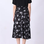 Back view of floral midi dress and bolero set
