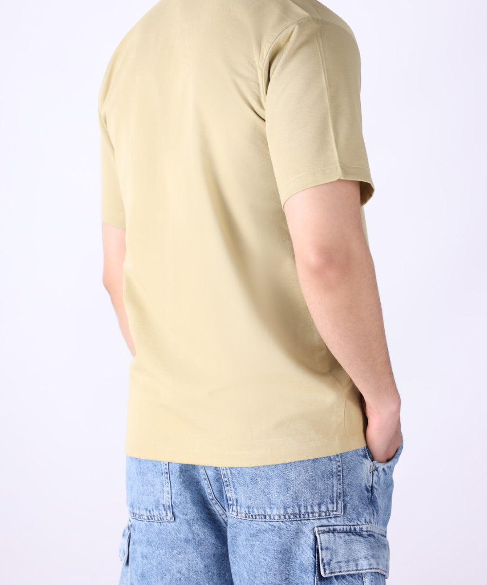 Back view of off-white Cuban collar shirt
