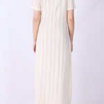 Back view of pointelle knit midi dress
