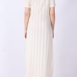 Back view of pointelle knit midi dress
