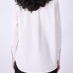 Back view of white pinstripe shirt FUMO RETAIL