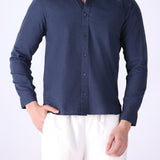 Blue shirt worn with chinos