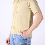 Close-up of crisp cotton blend fabric finish