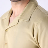 Close-up of crisp cotton blend fabric finish