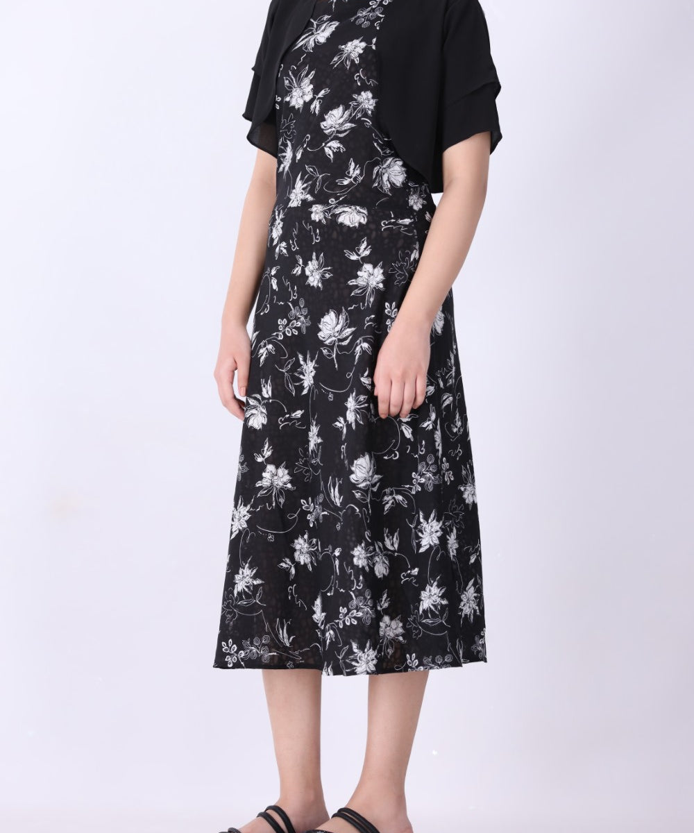 Close-up of high-contrast floral print fabric
