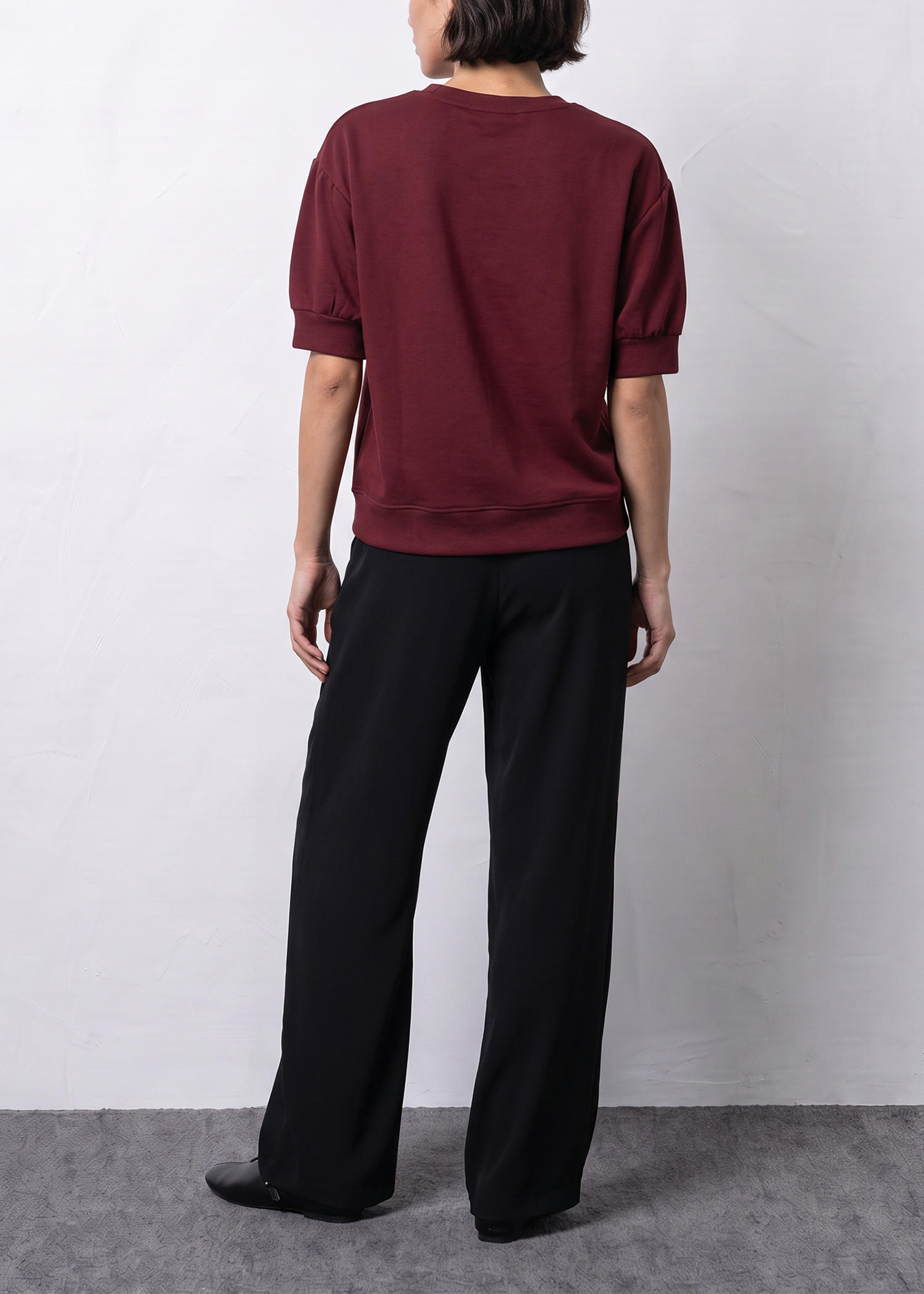 Puff Sleeves Cropped Sweat Shirt Cord Set