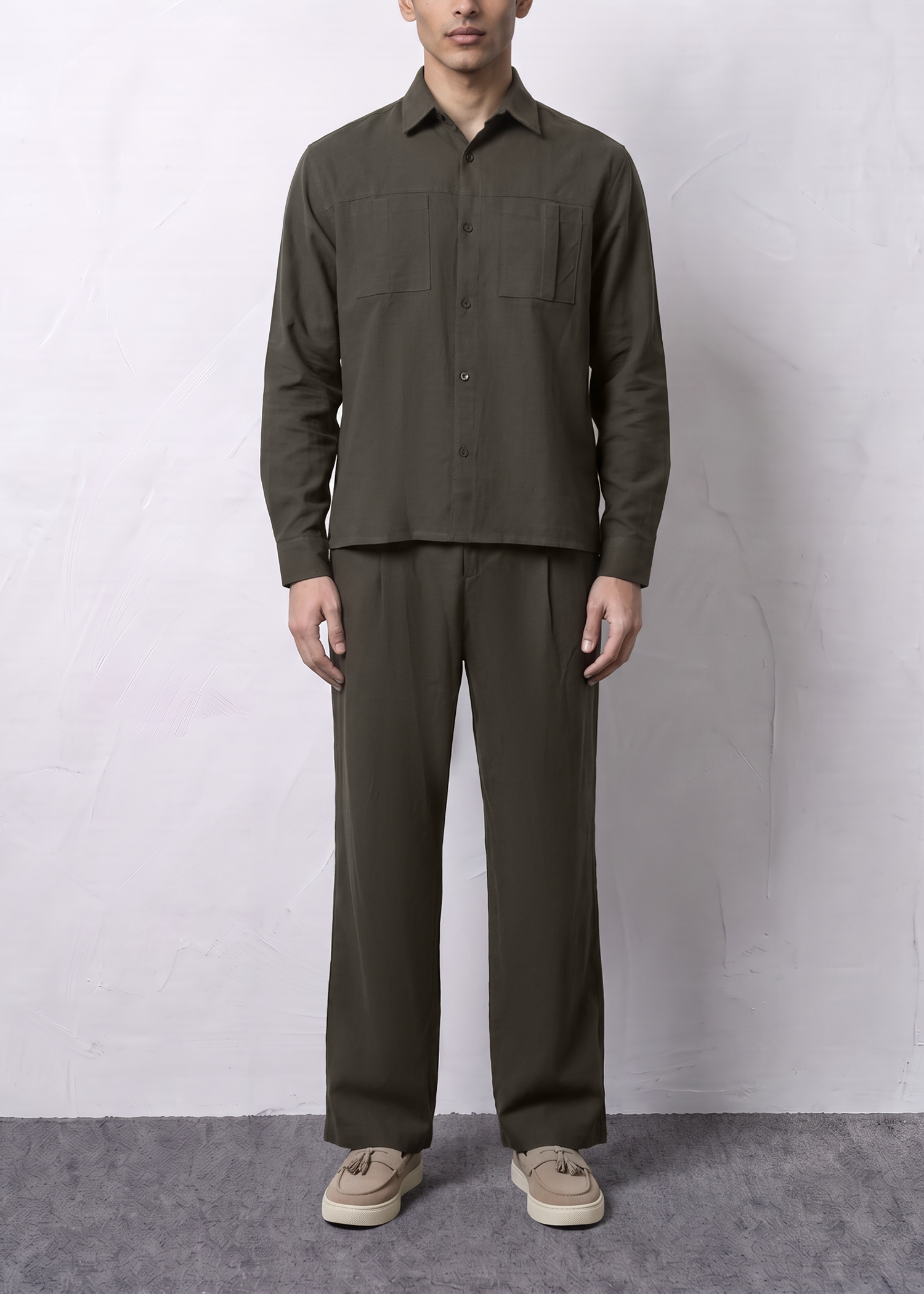 Cropped Loose-Fit Button-Down
