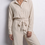 Cropped Elastic-Hem Shirt