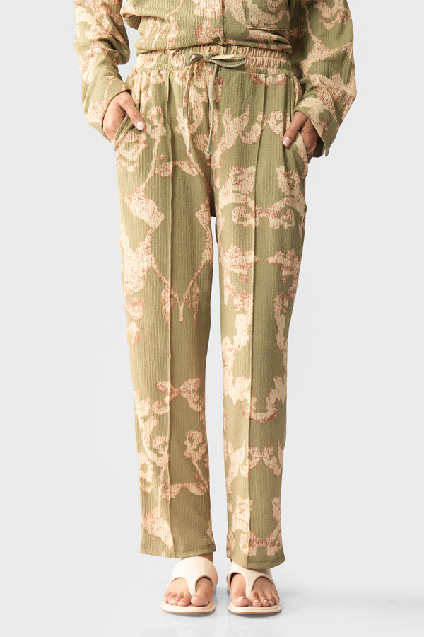 Printed Wide Leg Pants