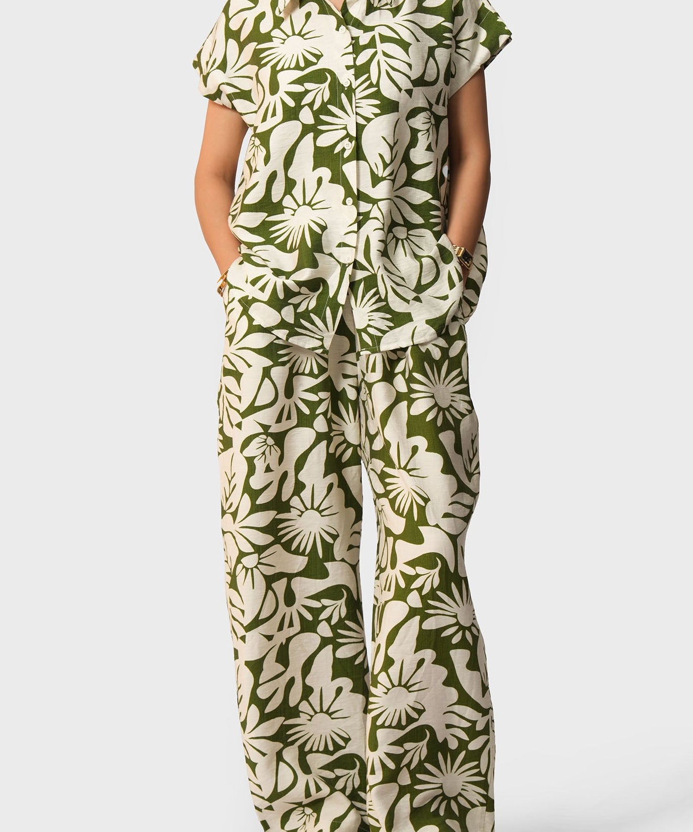 Printed Wide Leg Pants