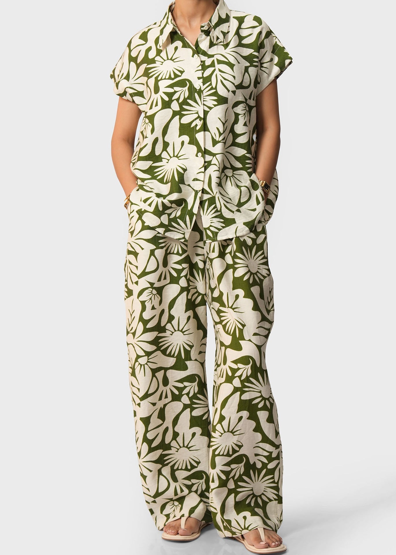 Printed Wide Leg Pants in Dusty Rose | Women'S Wide-Leg Pants