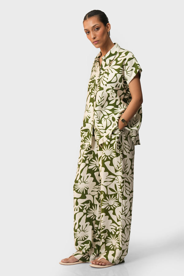 Printed Wide Leg Pants