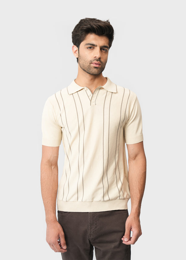 Striped Knitted Polo