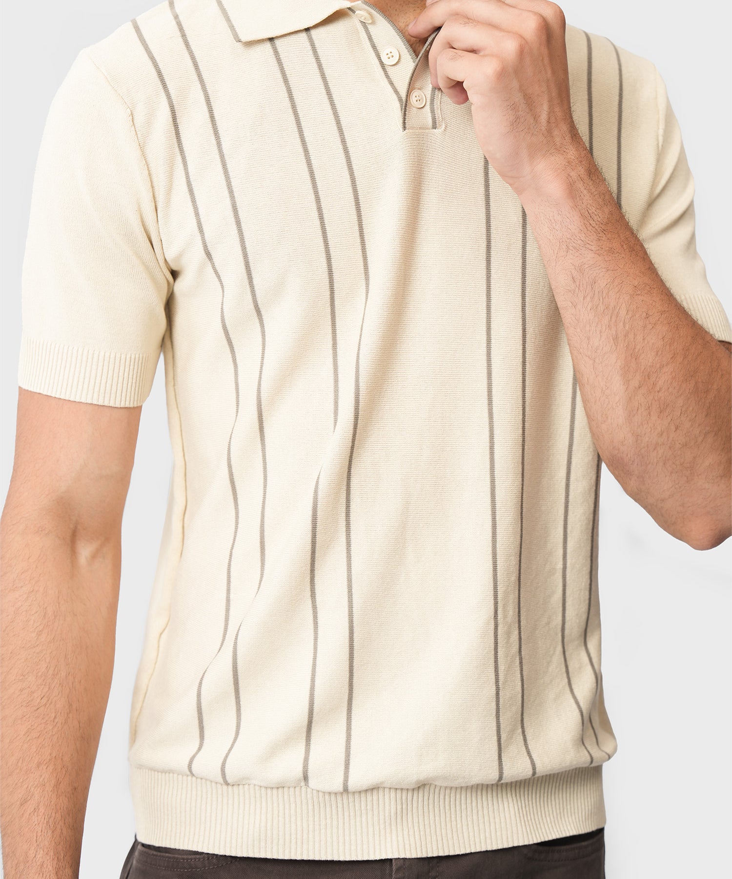 Striped Knitted Polo