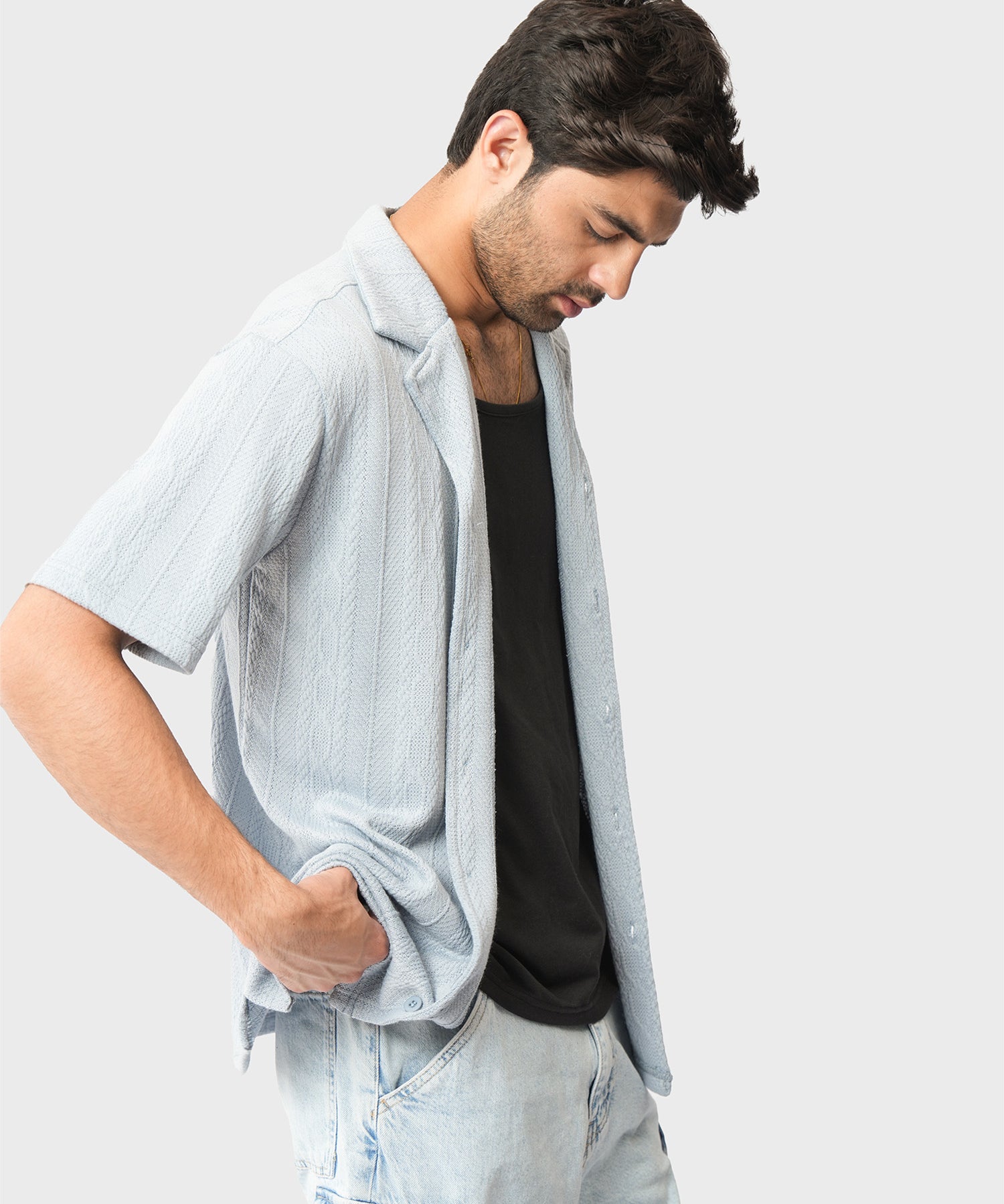 Knitted Resort Collar Shirt