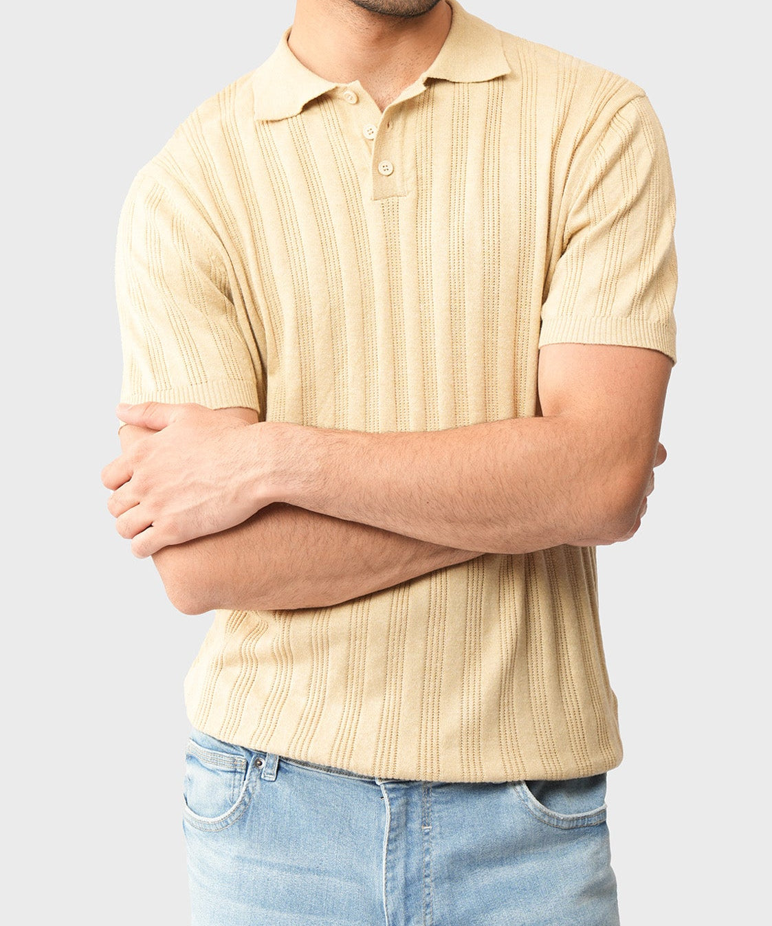 Ribbed Texture Polo