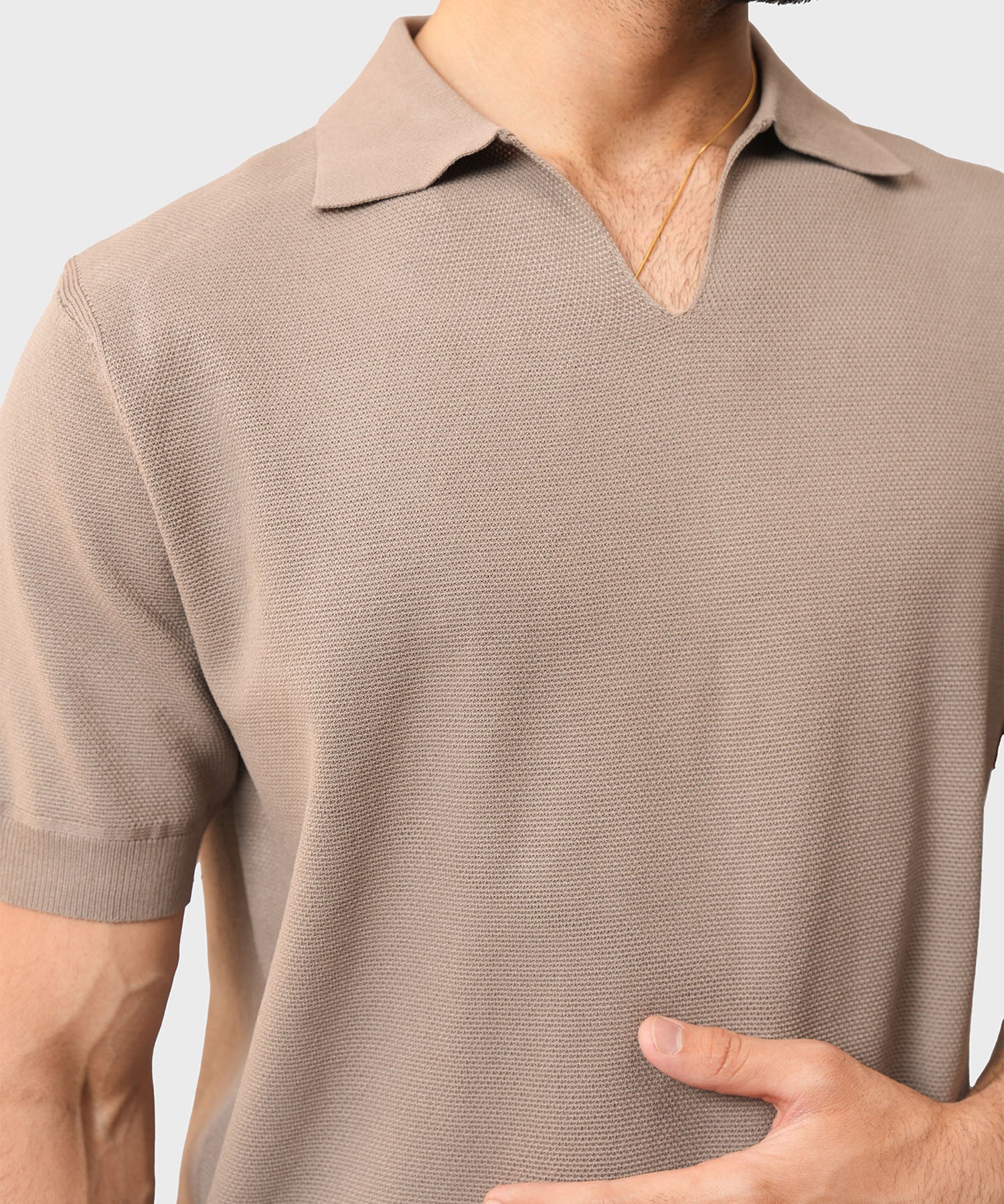 Textured Knit Polo